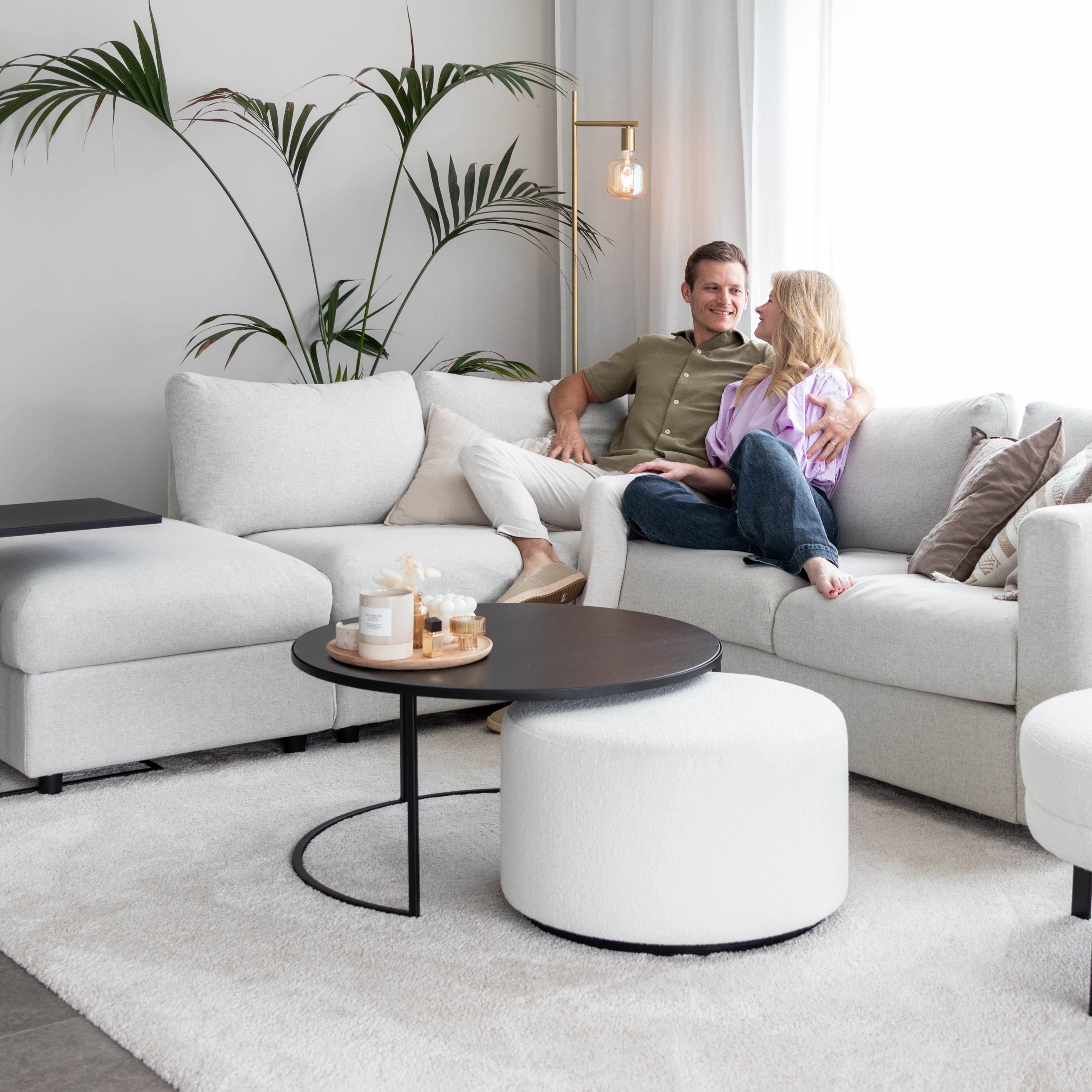 Stylish and functional coffee tables with a pouf