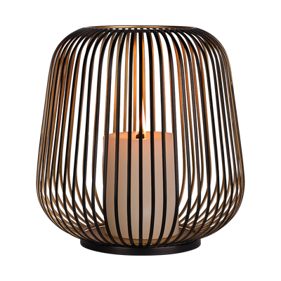 Candle holder Dante L | black-gold
