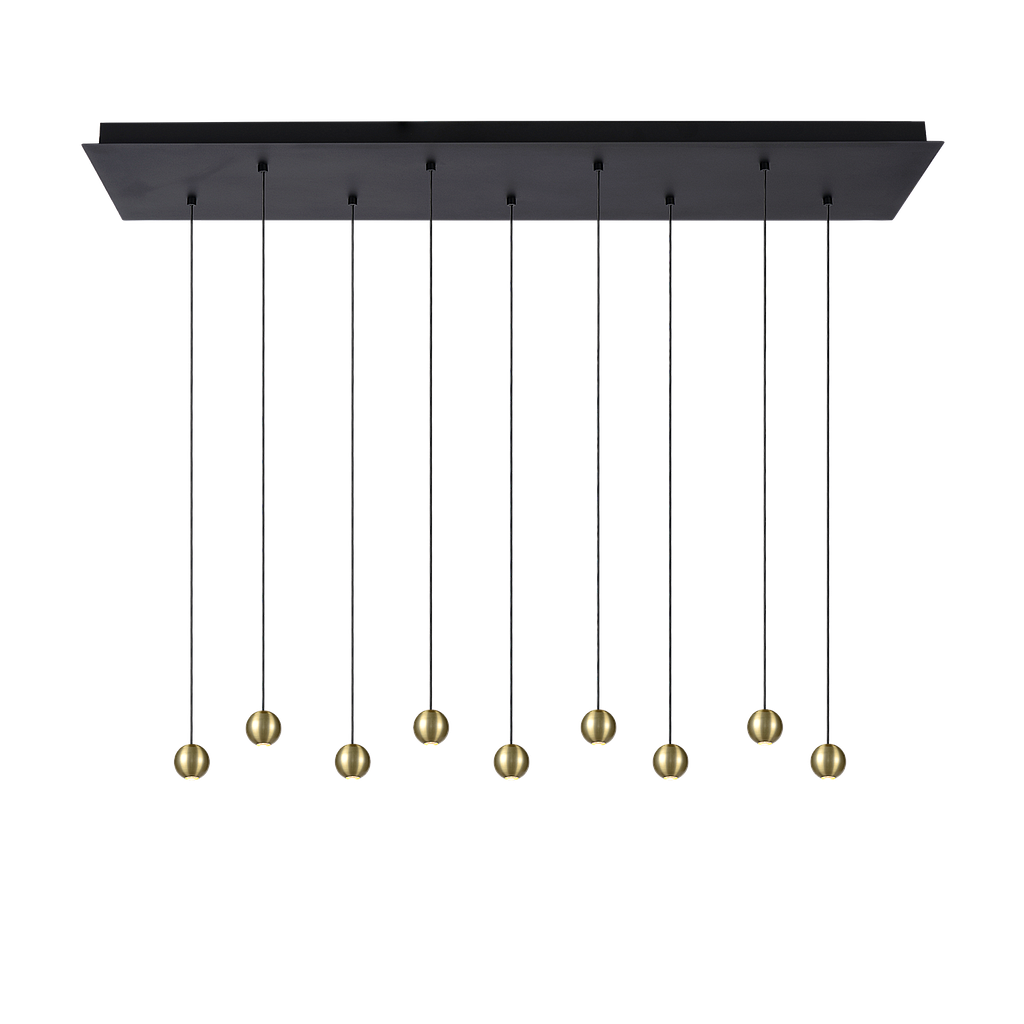 Pendant light Balls 9 | gold | rectangular