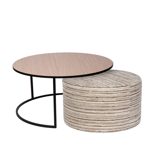Coffee table Emir natural + pouf Alice Cosmos