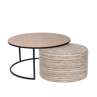 Coffee table Emir natural + pouf Alice Cosmos