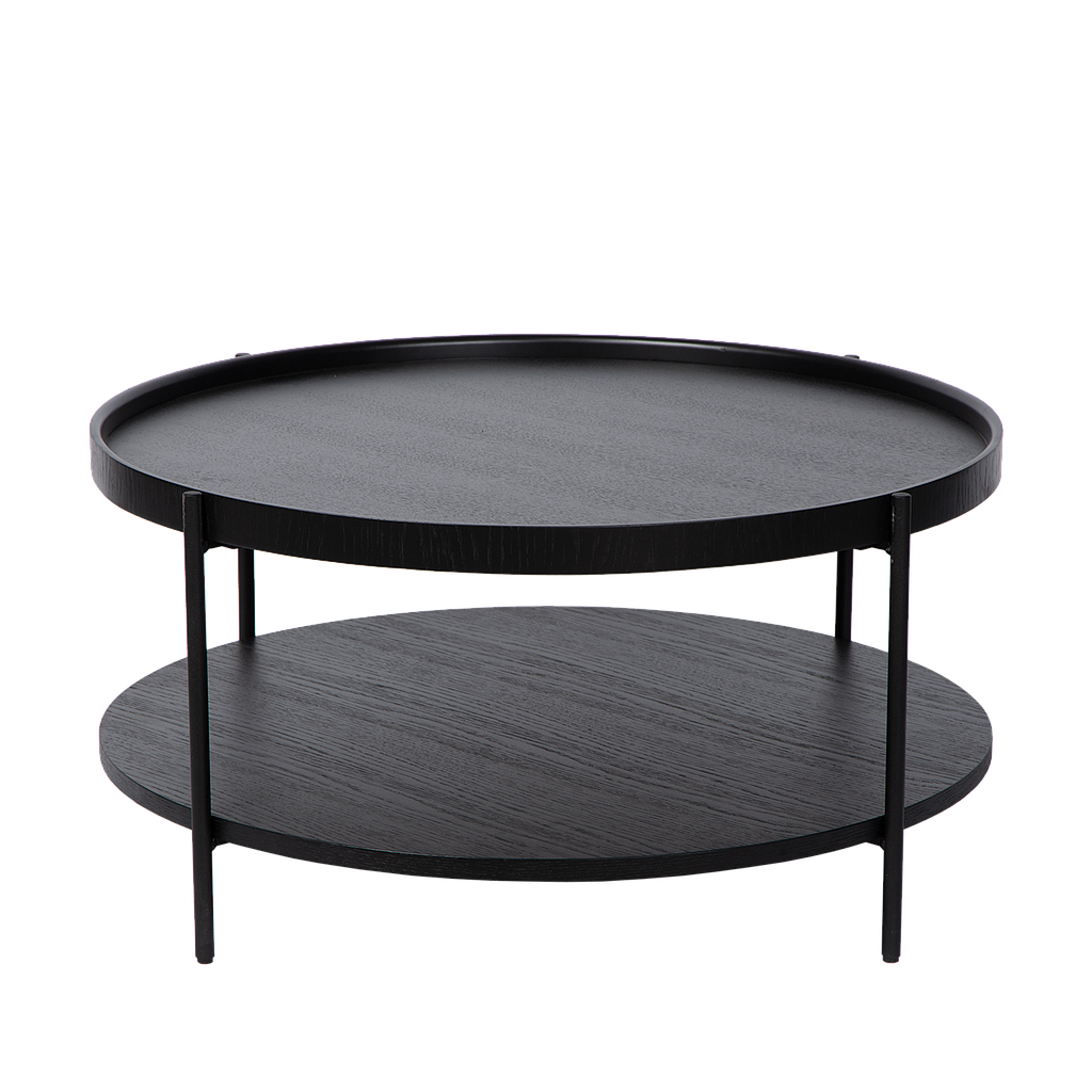 Coffee table Simby dia 80 - eik zwart