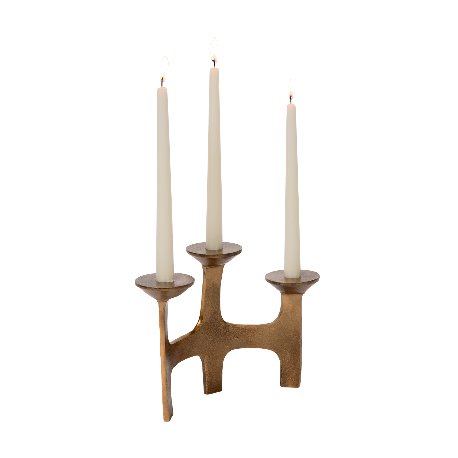 Candle holder Amour S/3 | antique brass