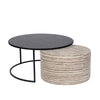 Coffee table Emir black + pouf Alice Cosmos