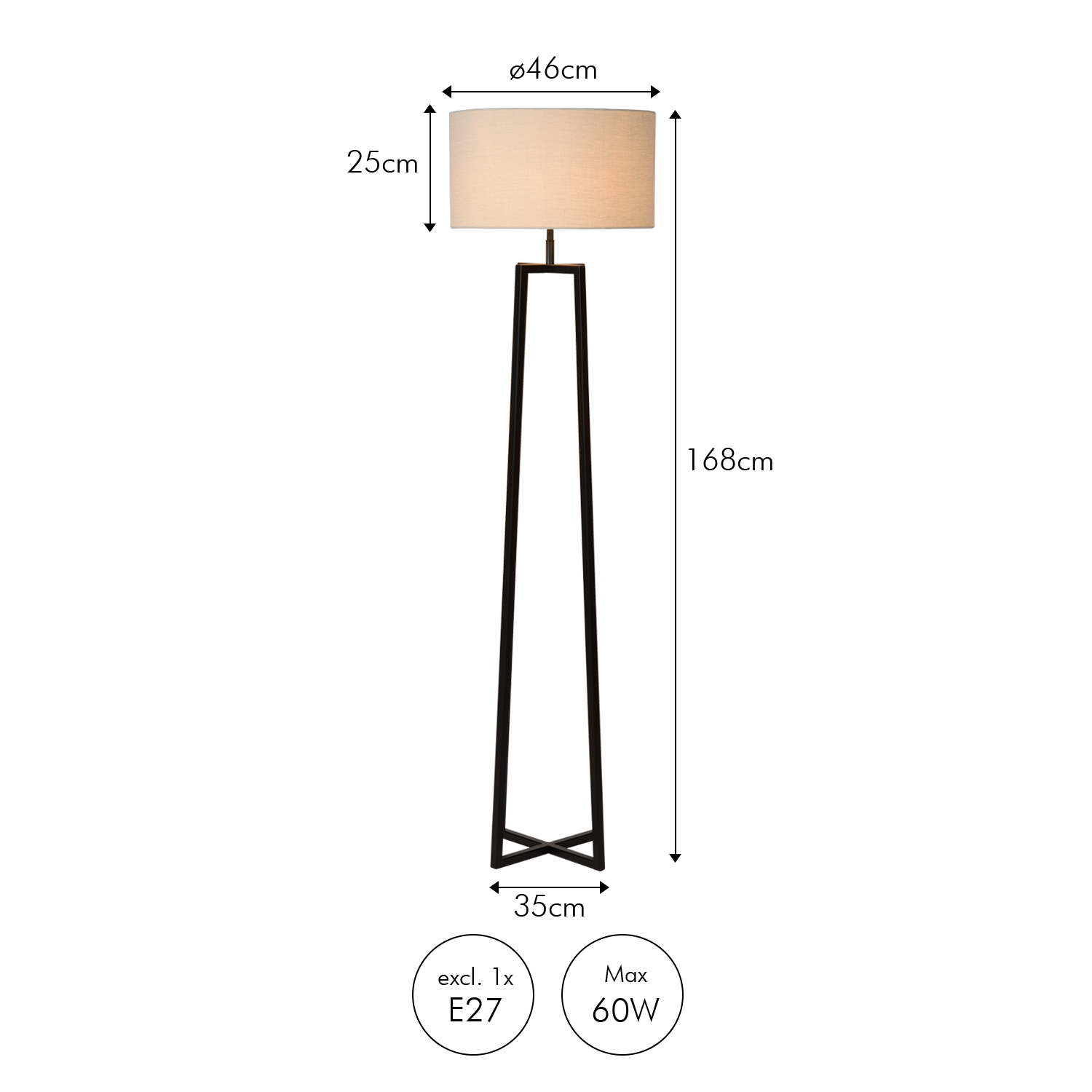 Floor lamp Potsdam | black