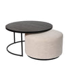 Coffee table Emir black + pouf Ritz Alpine champagne