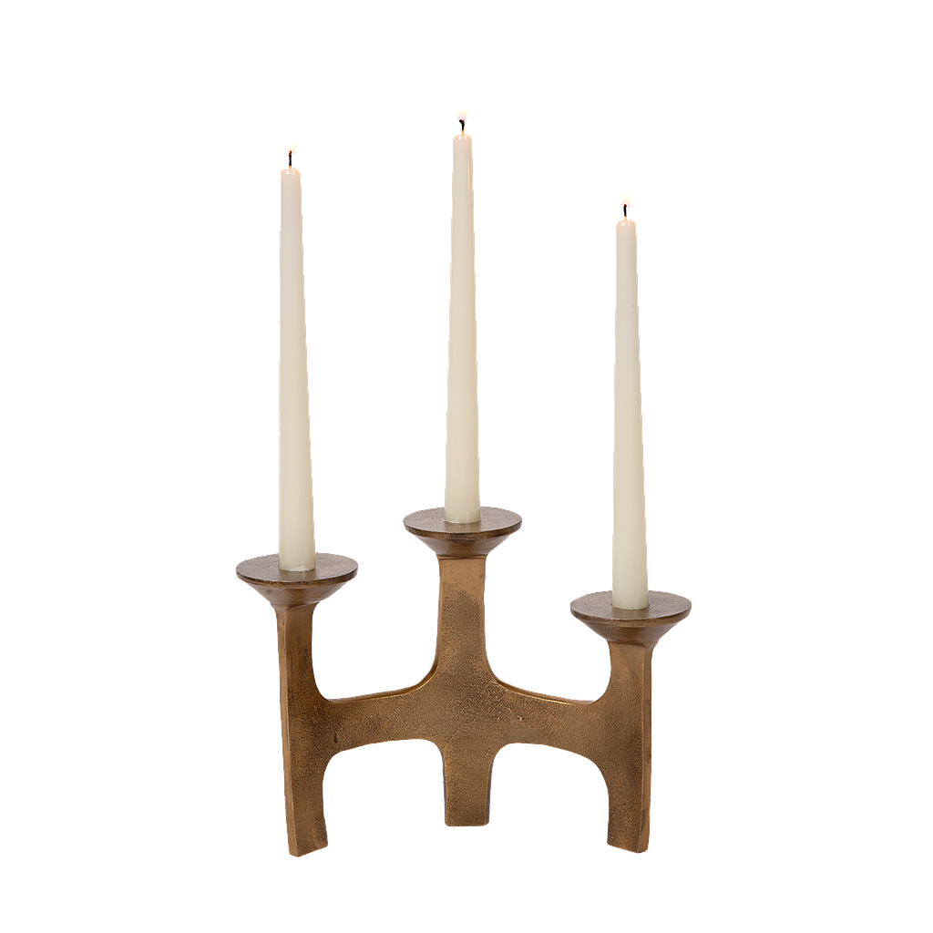 Candle holder Amour S/3 | antique brass