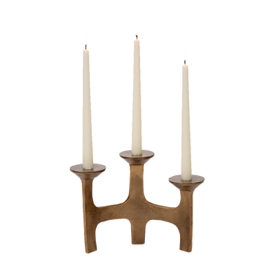 Candle holder Amour S/3 | antique brass