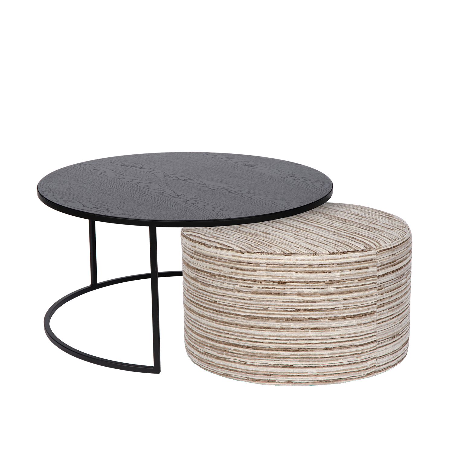 Coffee table Emir black+ pouf Alice Cosmos