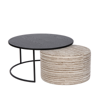 Coffee table Emir black+ pouf Alice Cosmos