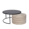 Coffee table Emir black + pouf Alice Cosmos