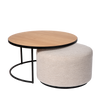 Salontafel Emir naturel + Poef Ritz Alpine champagne