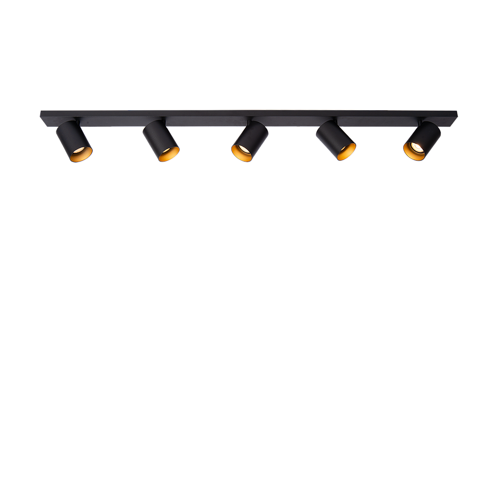Ceiling light Nuo 5 | black - gold inside