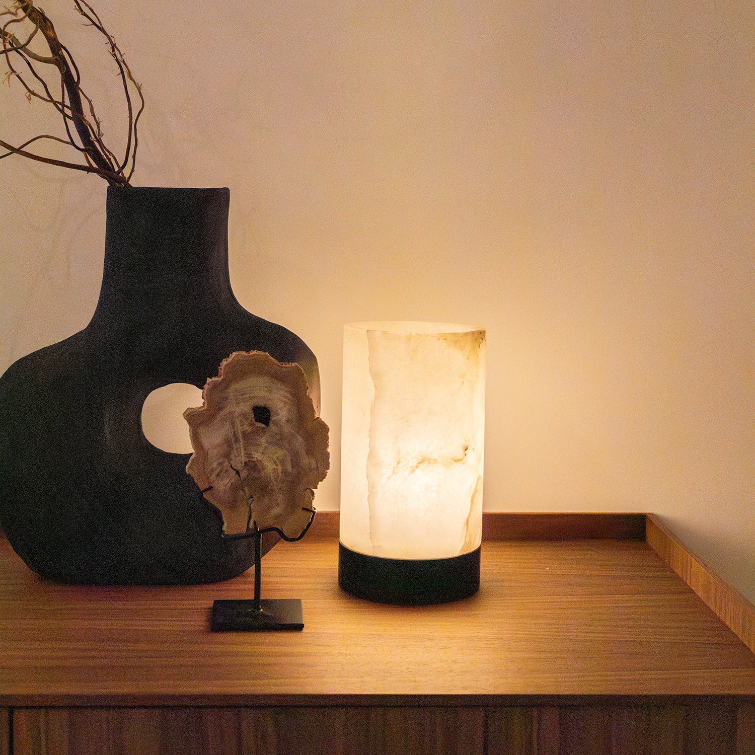 Table lamp -  LIG94080 - Soft white Alabaster - Kizo Medium