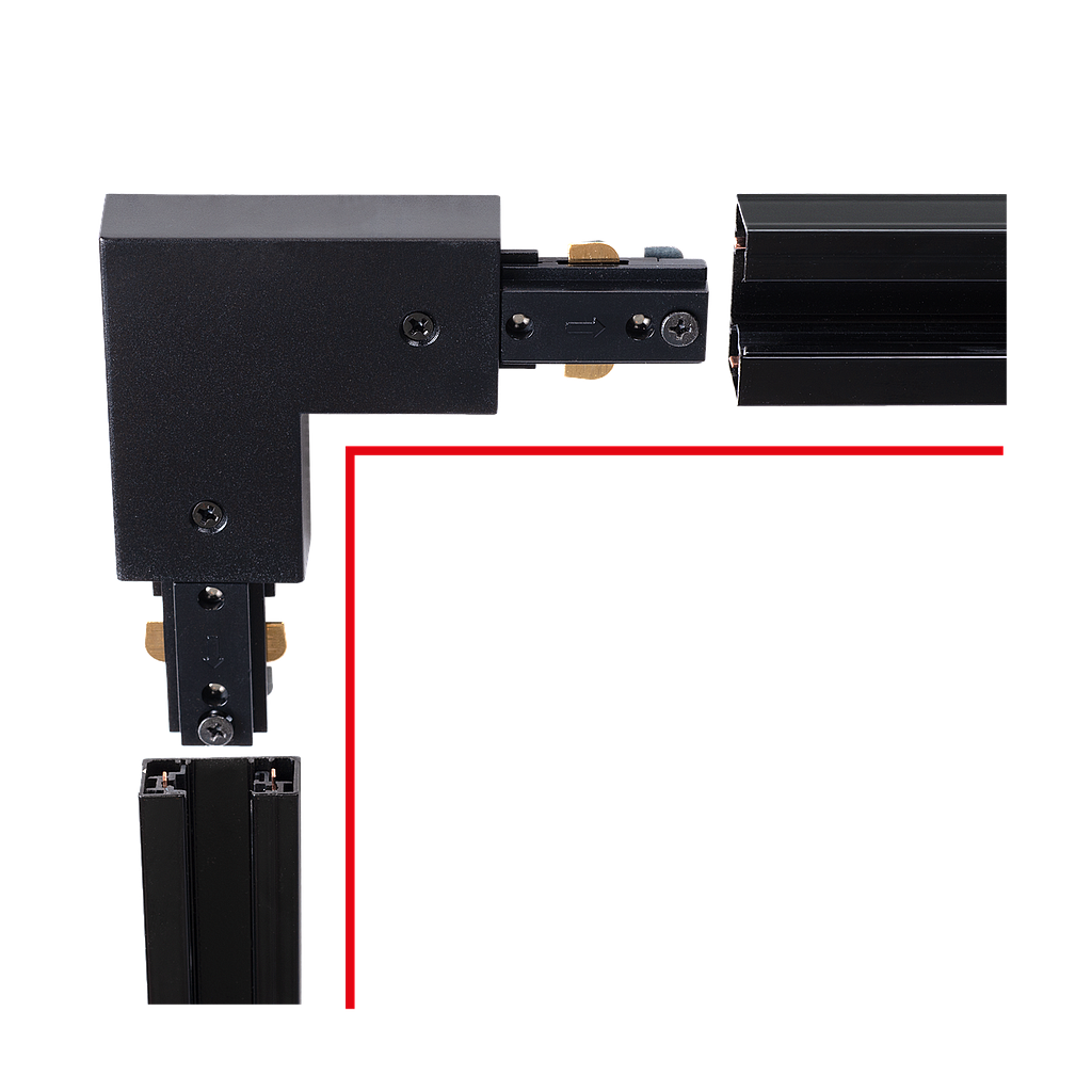 Track connector Lex - L shape inside