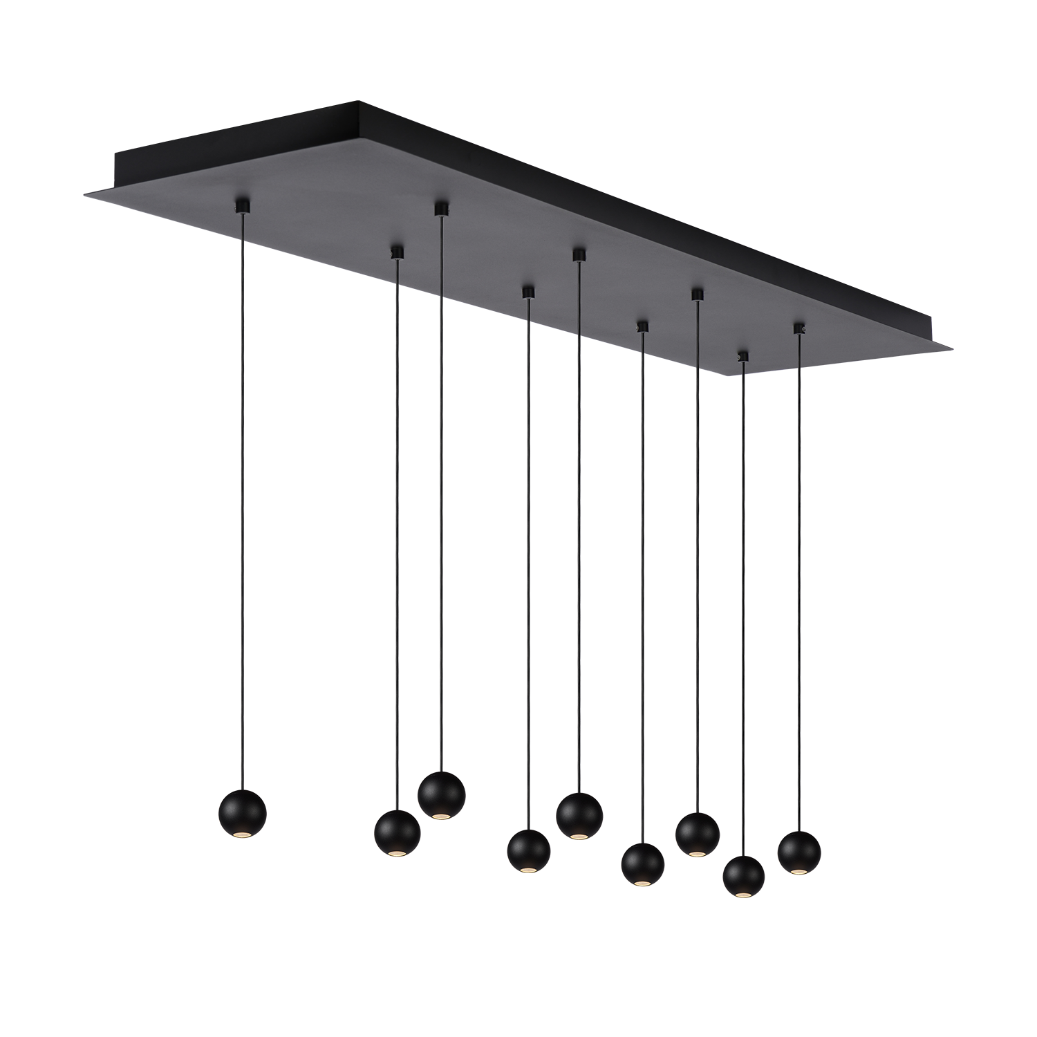 Hanglamp Balls 9 | zwart | rechthoek
