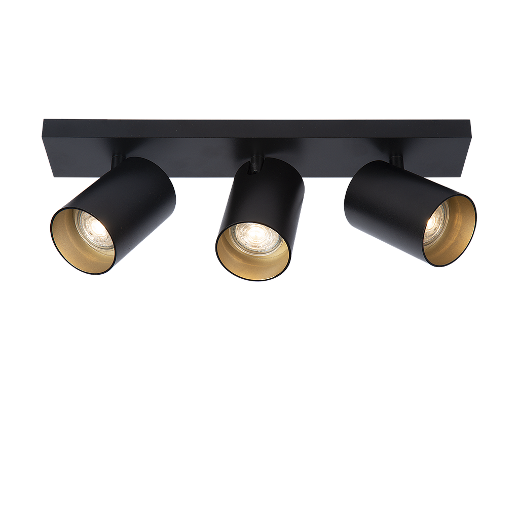 Ceiling light Nuo 3 | black - gold inside