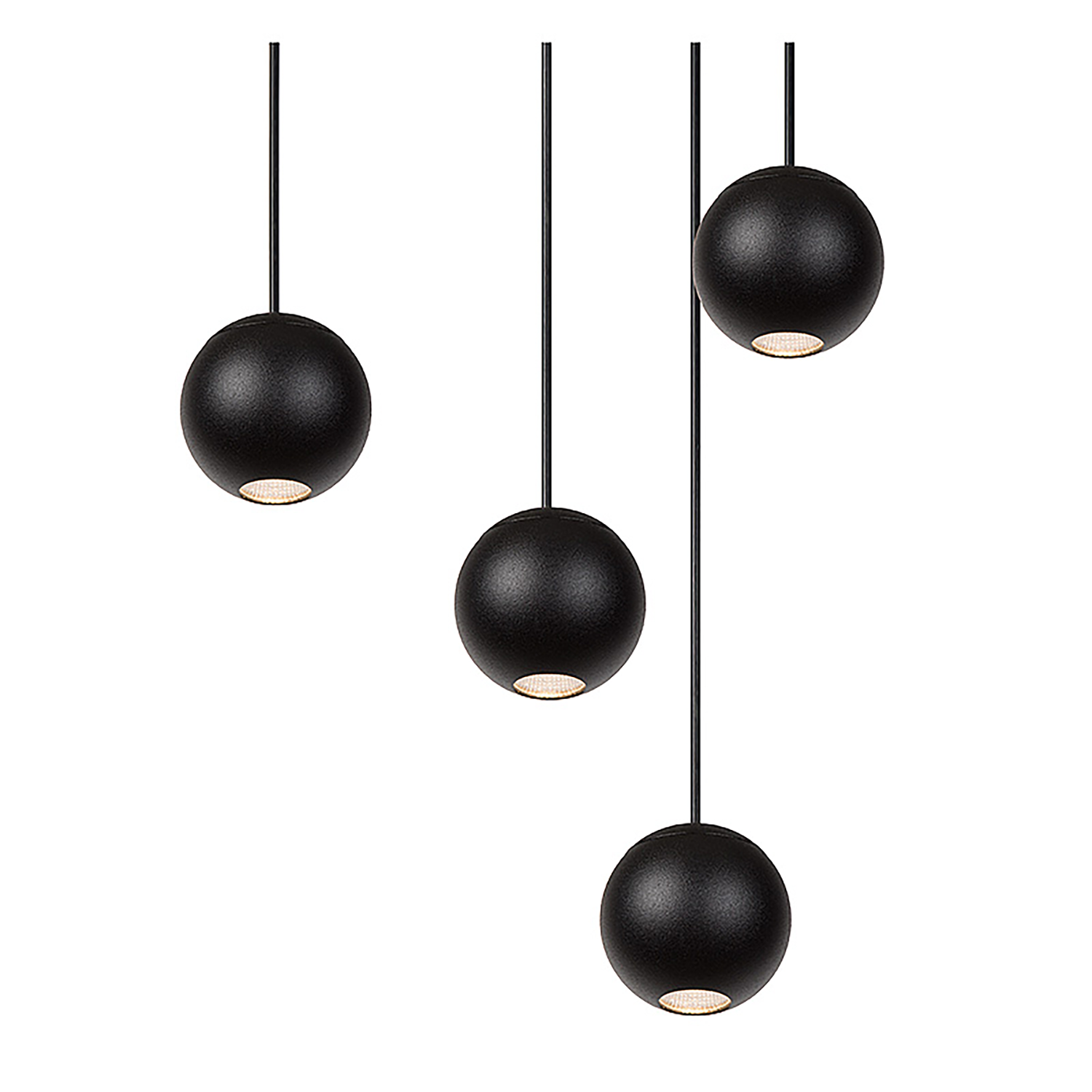 Hanglamp Balls 9 | zwart | rechthoek