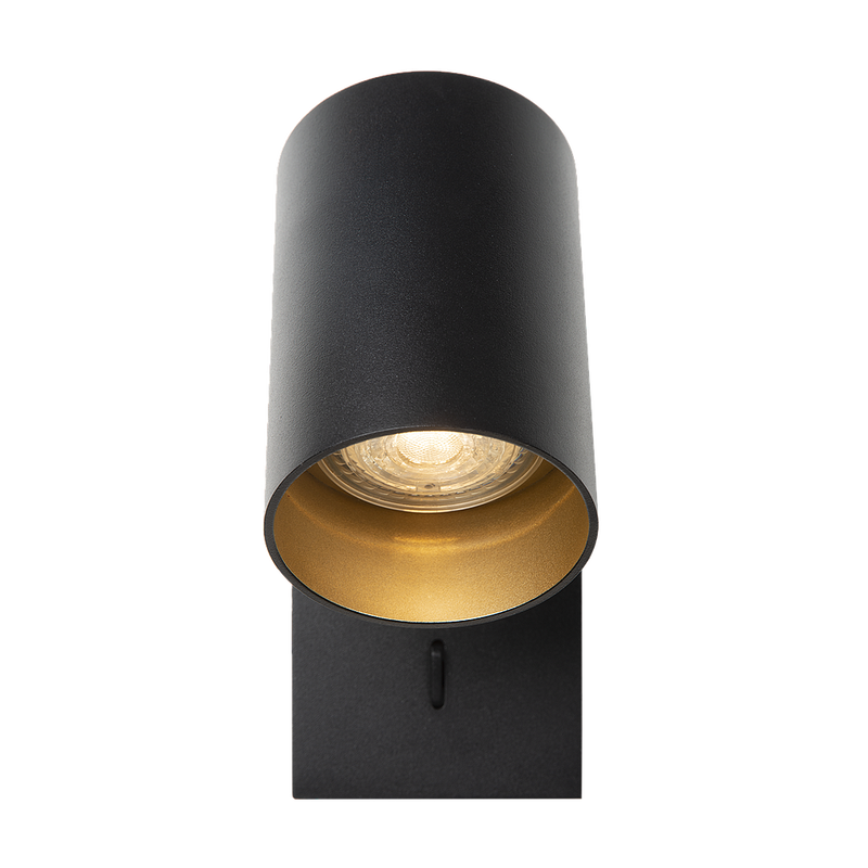 Wandlamp Nuo | zwart-goud binnenin