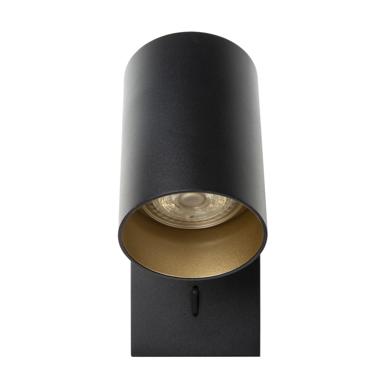 Wandlamp Nuo | zwart-goud binnenin