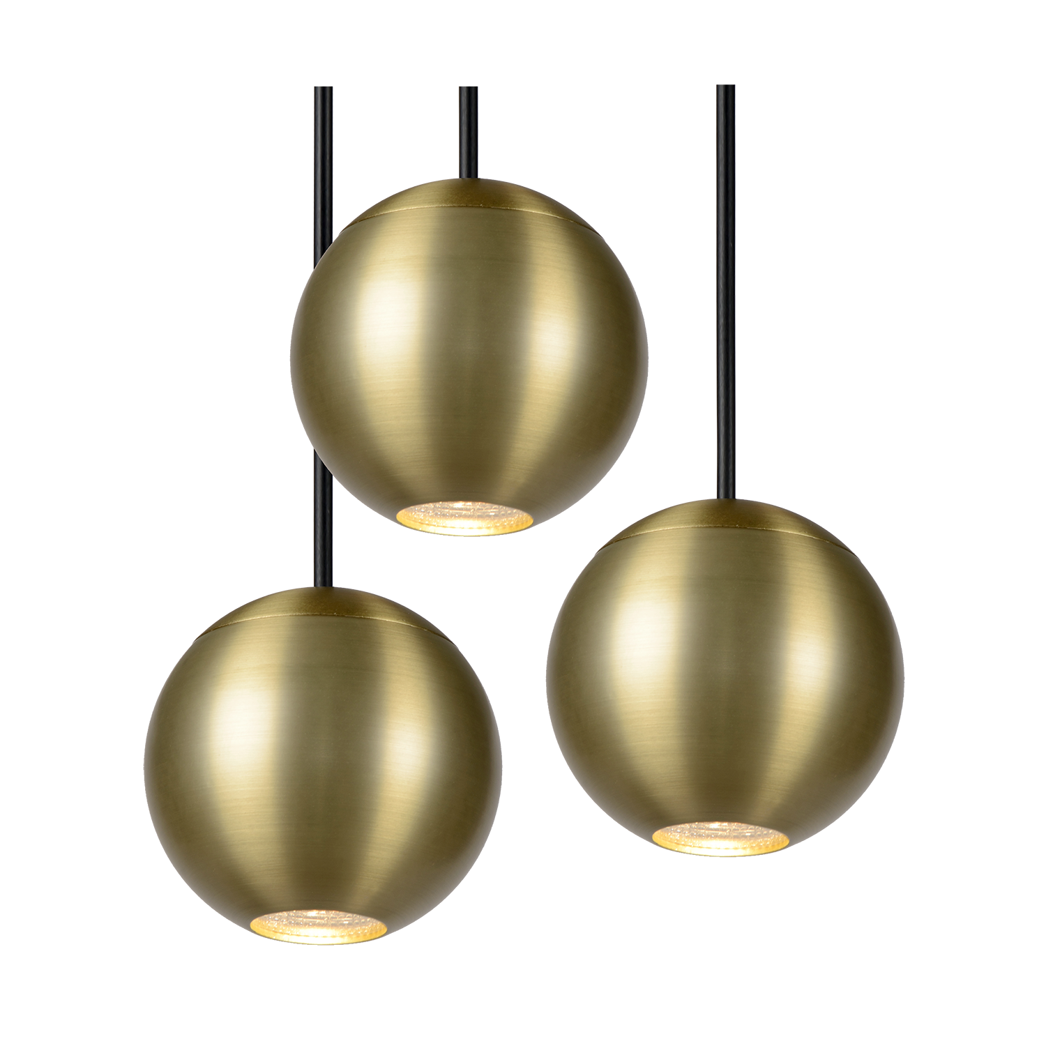 Hanglamp Balls 9 | goud | rechthoek